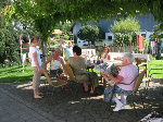 Unter unserer Laube auf dem Siglhof in Egerdach